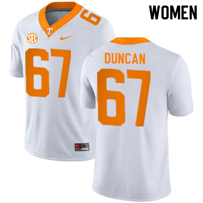 Women #67 Trevor Duncan Tennessee Volunteers College Football Jerseys Stitched-White